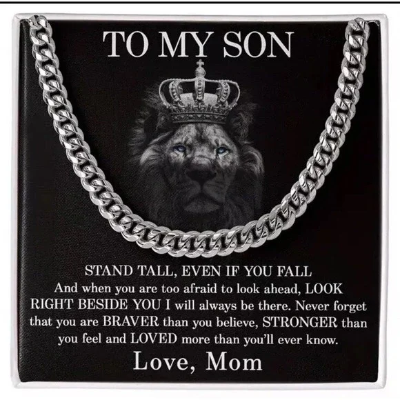To My Son Necklace, Gift for Son from‎ Mom, Christmas Gift for Boy Boys Son