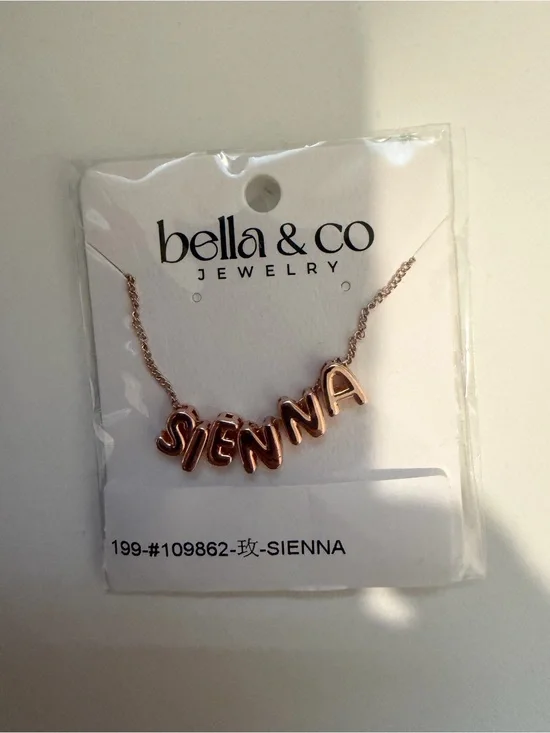 Jewelry Rose Gold 'SIENNA' bubble Name Necklace