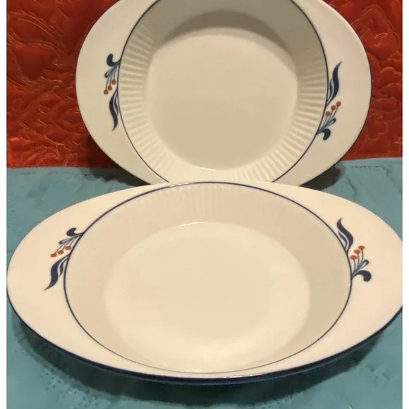 2 Vintage Dansk Bistro Maribo Oval Au Gratin Casserole Baking Dish Berries Japan