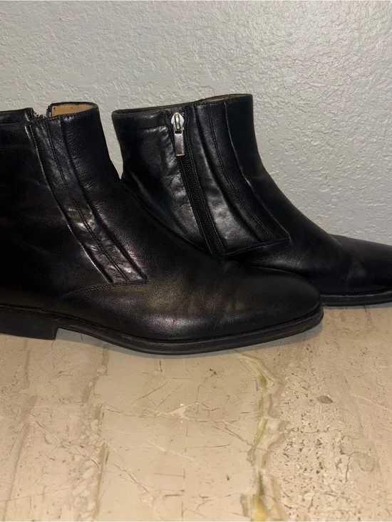 Bruno MAGLI Men’s Raspino Zip Up Boot - Black Leather Size 7.5 M EUC M01575