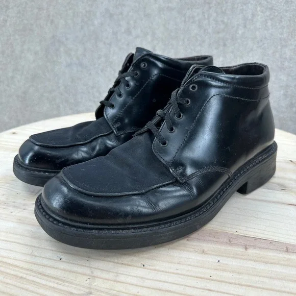 VTG Skechers‎ Mens Black Leather Chukka Boots Lace Up Moc Toe Ankle Boots 9.5