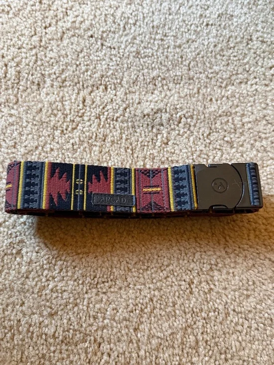 Arcade Red and Black Patterned Webbing Belt