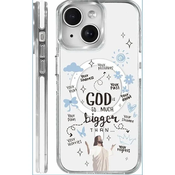 OKBUOK Cloud Bible Verse Christian Quote Case For iPhone 14/15 Plus