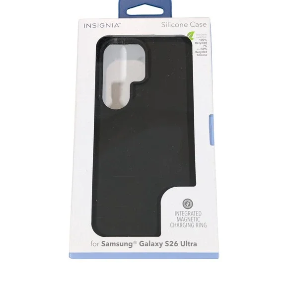 Qq6N Insignia Silicone Phone Case w/ Magnet Samsung Galaxy S26 Ultra blk