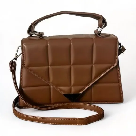 Fashion Rhombus brown quilted‎ crossbody shoulder bag