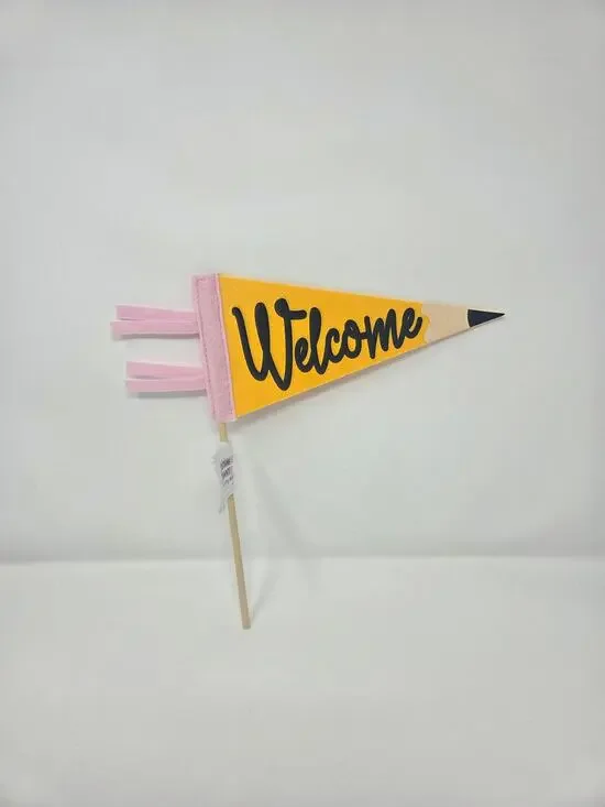 Welcome Pencil Pennant Milestone School Felt Flag