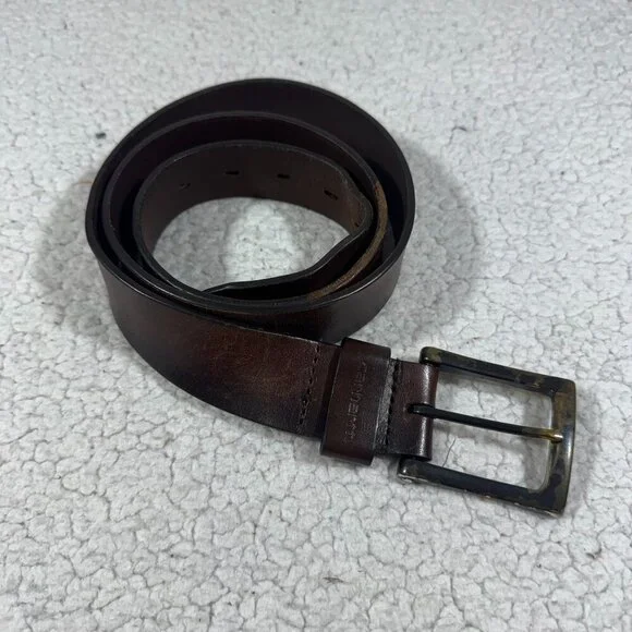 Carhartt Men's Burnished Leather Box Buckle Belt Brown Size 40