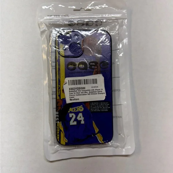 Kobe Bryant Los Angeles‎ Lakers Purple Themed iPhone 14 Silicone Phone Case