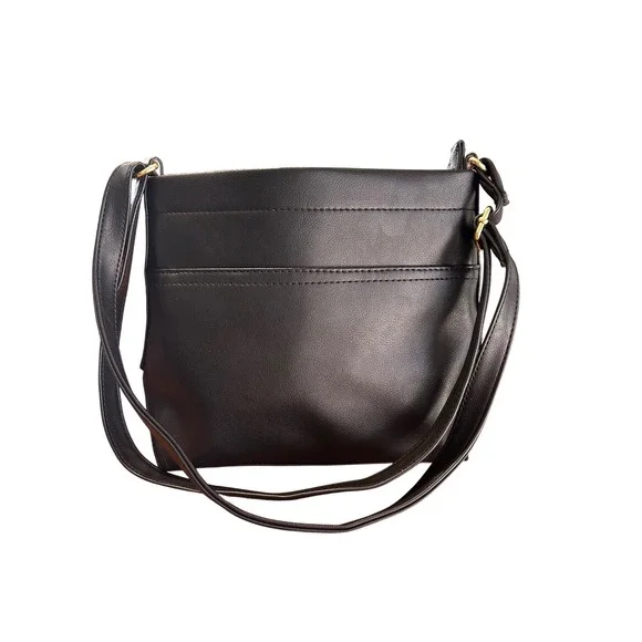 Black Faux Leather Crossbody Bag Gold‎ Hardware TT231135-BLK