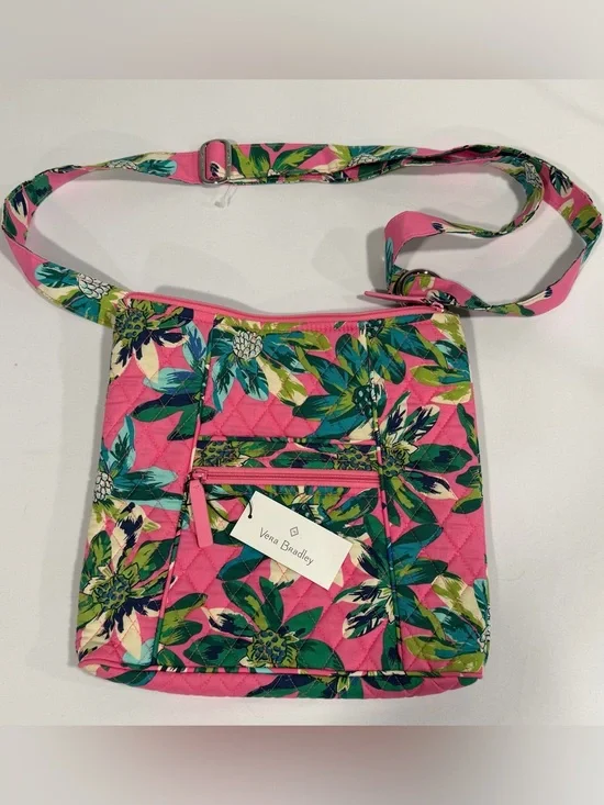 Vera Bradley Hot Pink Tropical Paradise Hipster Floral Quilted Crossbody Bag NWT