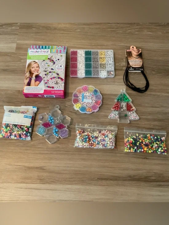 Kids Bead Kit - Multicolor Jewelry Craft Set