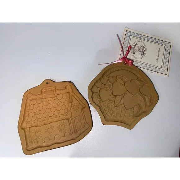 Brown Bag Cookie Art Molds Basket  and House UNUSED Wall Hanging 1992 & 1985 VTG