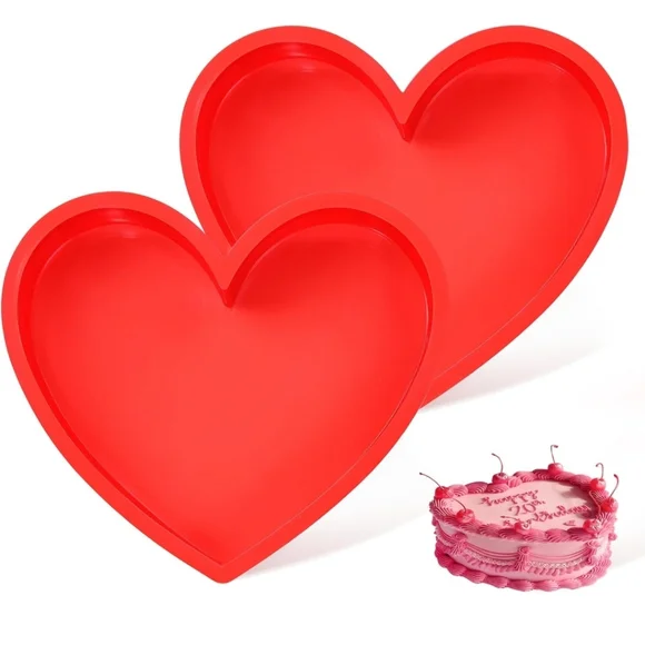 Silicone‎ Red Heart Cake Molds (2)