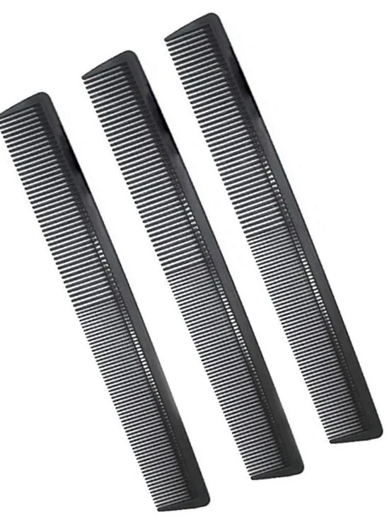 3 Pack Carbon Fiber Cutting Comb - Professional 8.15' Styling Comb for All Hair