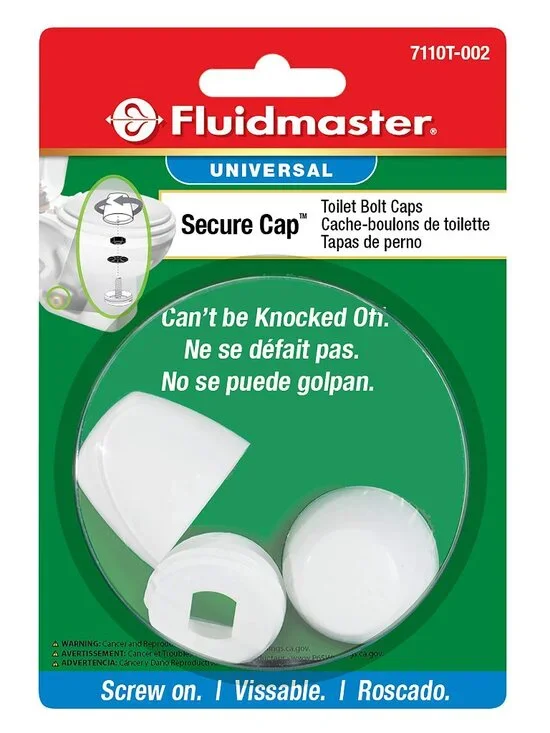 Fluidmaster 7110T-002-P10 Secure Toilet Bolt Caps, White