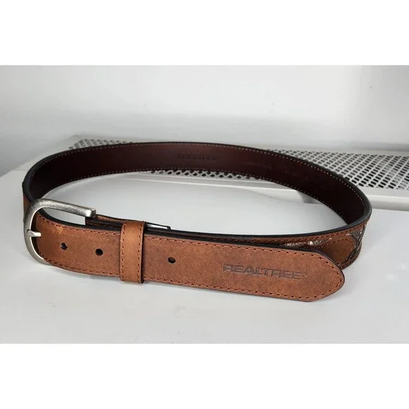 Realtree Genuine Leather Hunting Camoflauge Mens Size 36 Buckle Belt 95106-228