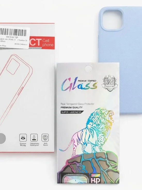 NIB iPhone 14 Plus Case + Tempered Glass | Light Blue/Premium Protection Bundle