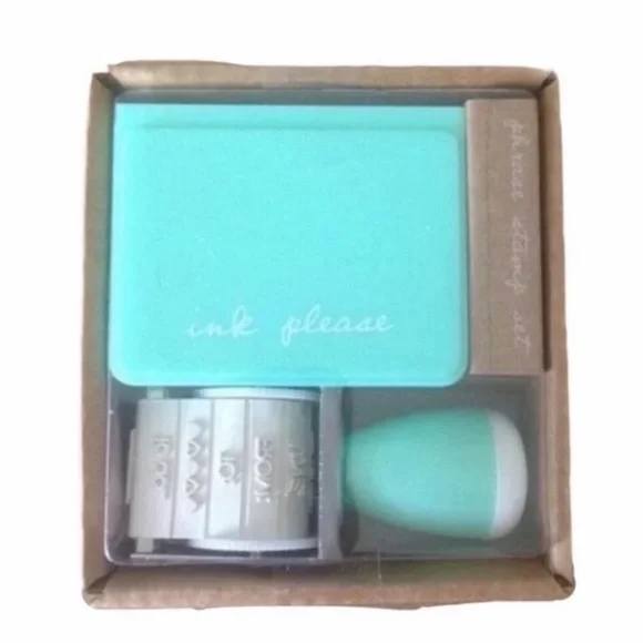 Phrase Roller Stamp Ink Pad Set Gift Wrap Pen Pal Scrapbooking Planning Crafting