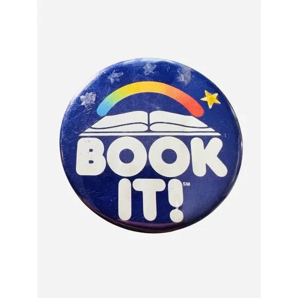 Book It!‎ Pinback Button Pin Pizza Hut 1980’s Vintage 3