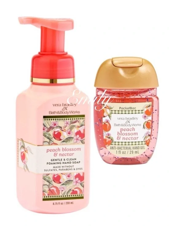 BBW X Vera Bradley PEACH BLOSSOM & NECTAR Foaming Hand Soap Set