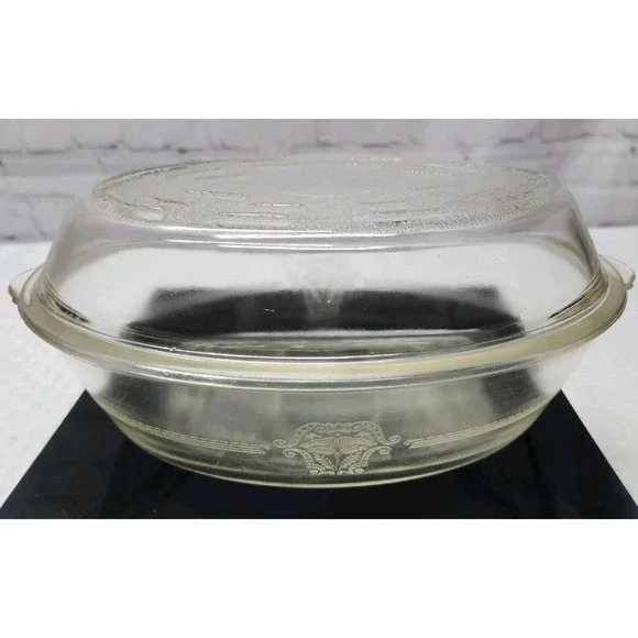 Glasbake Vintage Antique 1 Qt Covered Casserole Dish With Lid