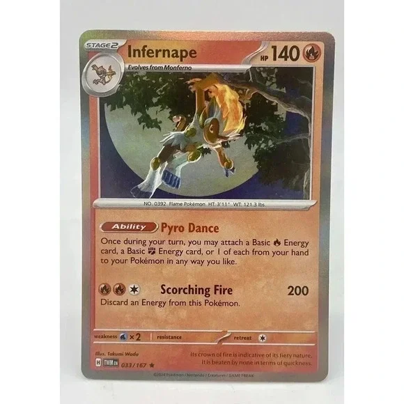 Infernape 033/167 Twilight Masquerade Rare Pokemon‎ TCG Holo Mint Unplayed