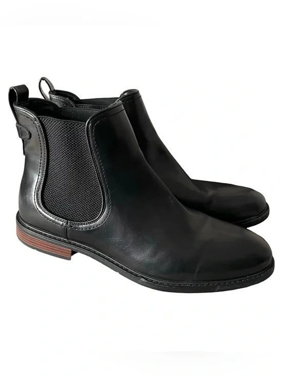 Tommy Hilfiger Black Leather Chukka Chelsea Boots Size 12