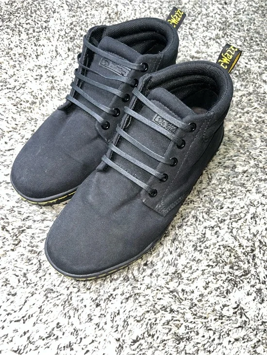Dr. Martens Men’s Black Canvas Lace-Up Sneakers US 8 UK 7 EU 41 Rubber