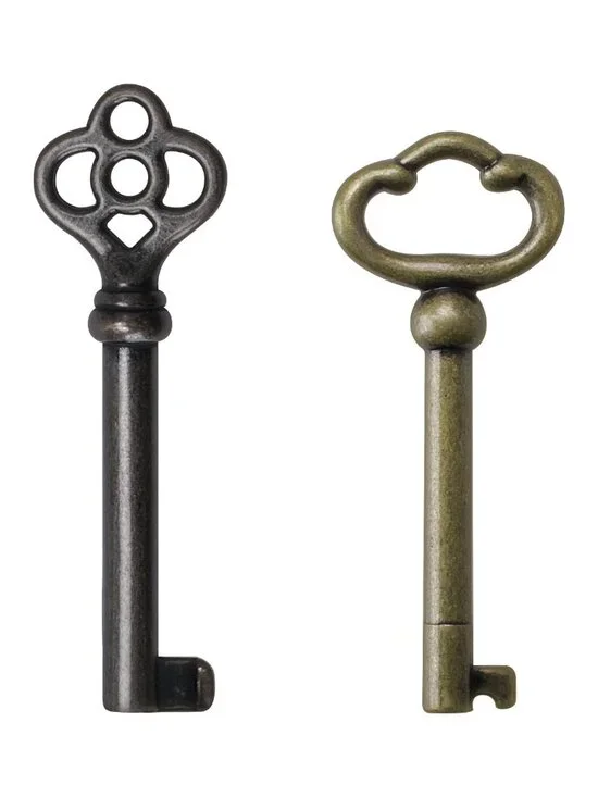 KY-2AB and KY-3AB Skeleton Key, Hollow Barrel Skeleton Keys, Antique Brass Keys,