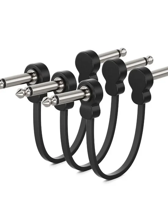 3 Pack Guitar Patch Cables, Premium 5 Inch Right-Angle 1/4