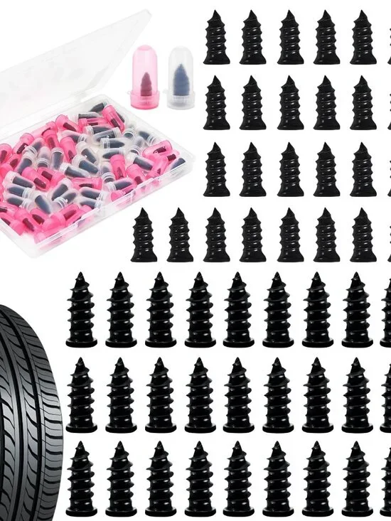 60 Pcs Tire Repair Rubber Nail, Tire Repair Nail Tire Repair Rubber Screws Fast