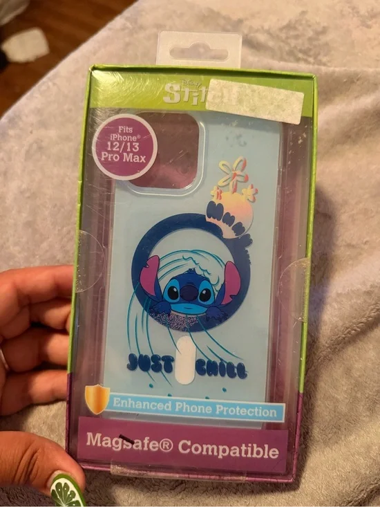 Disney Stitch Blue 'Just Chill' iPhone 12/13 Pro Max Case - Magsafe Compatible