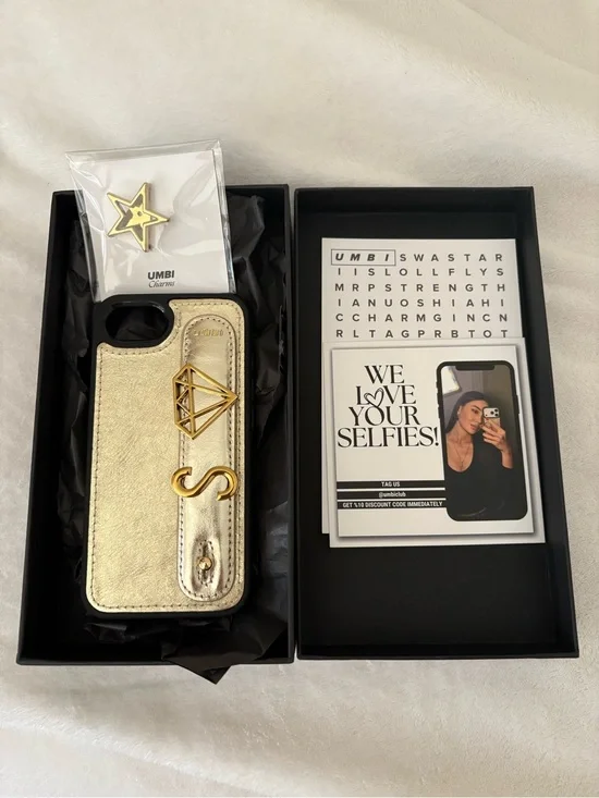 Umbi IPhone 16e NEVER USED Gold S Letter Diamond Accent Phone Case