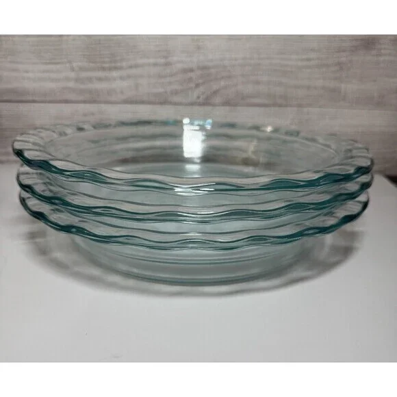 3 Pcs.Vintage Pyrex 209 9.5 In 24 Cm  Pie Plate Clear 100th Anniversary USA Made