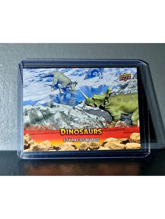 2015 Upper Deck Dinosaurs Styracosaurus Extinction Red Parallel #76 Card
