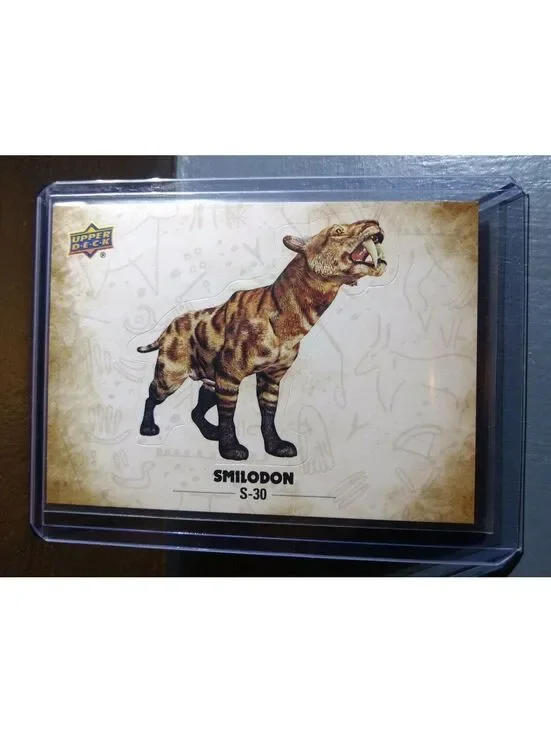 2015 Upper Deck Dinosaurs Smilodon #S-30 Trading Sticker Card
