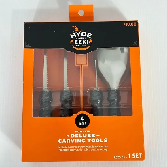 Hyde and Eek Halloween Pumpkin Deluxe Carving Tools- 4 Tools NWT