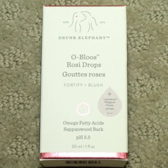 Drunk Elephant O-Bloos Rosi Drops Fortify+Blush 1 fl oz  Full Size NIB