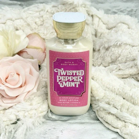 Bath & Body Works Twisted Peppermint Body Lotion 24hr Moisturize Holiday 8oz NEW