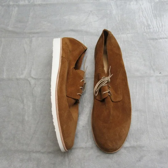Nisolo Mens Shoes 11 Brown Suede Leather Oxford Lace Up‎ Casual Light $159 NEW