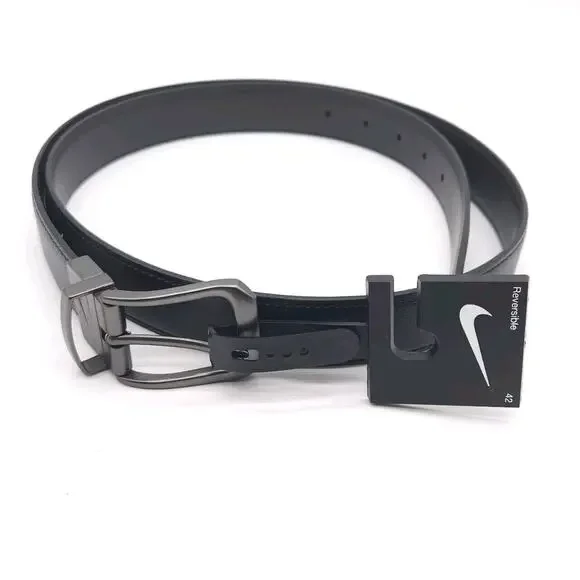 Nike (Mens Size 42) Reversible Golf Dress Belt Brown Black Synthetic Leather New