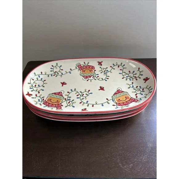 Temptations Bakeware Whimsy Christmas Serving Cookie‎ Trays Lot 3