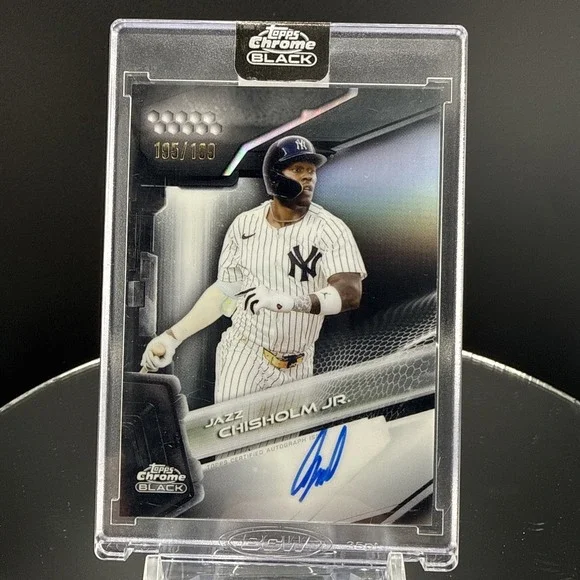 2026 Topps Chrome Black Refractor Auto Jazz Chisholm Jr. /199 Yankees number 1