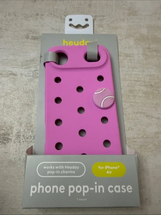 heyday Pink Pop-In Phone Case with Charm Holes. iPhone Air. One charm