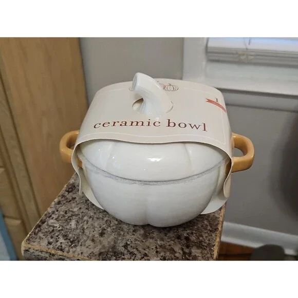 Target Newclassic White Pumpkin Ceramic Candy Bowl Fall Decor 6