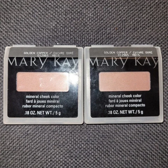 Lot Of 2 MARY KAY Mineral Cheek‎ Color Blush Golden Copper - 012965 -