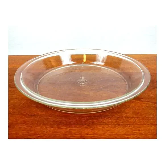 Pyrex Deep Pie Plate 9'' Clear Glass Flat Rim 209 Made In USA Vintage