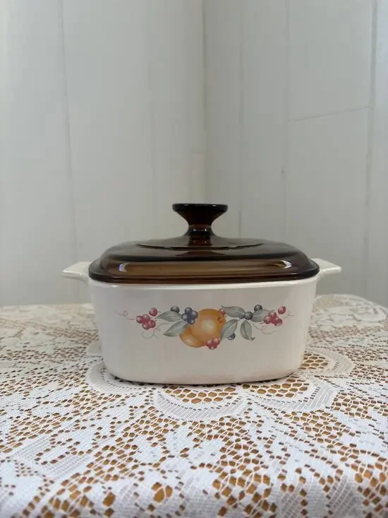 Vintage 1990s CorningWare “Abundance” Casserole Dish, A-1.5-B, 1.5 L