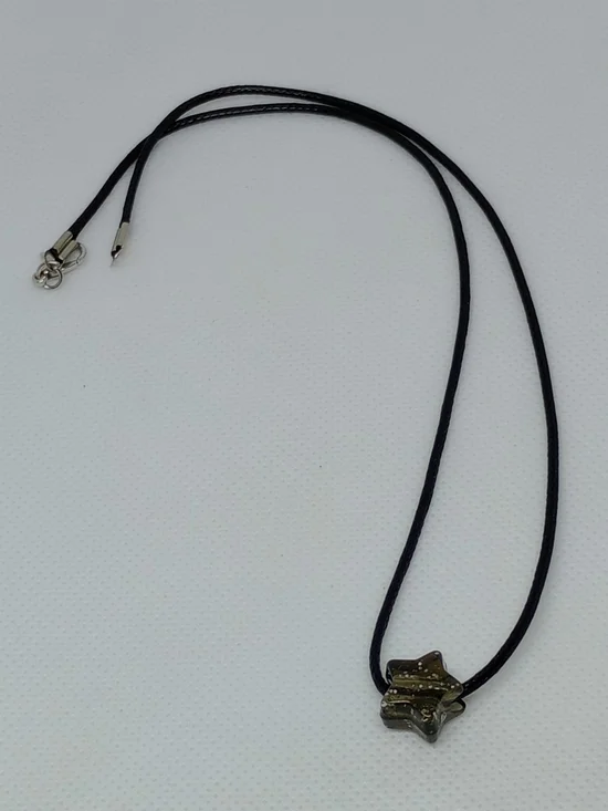 Star Pendant Necklace on Black Cord
