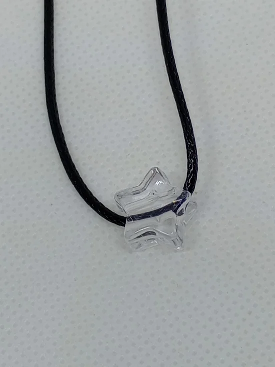 Star Pendant Necklace on Black Cord